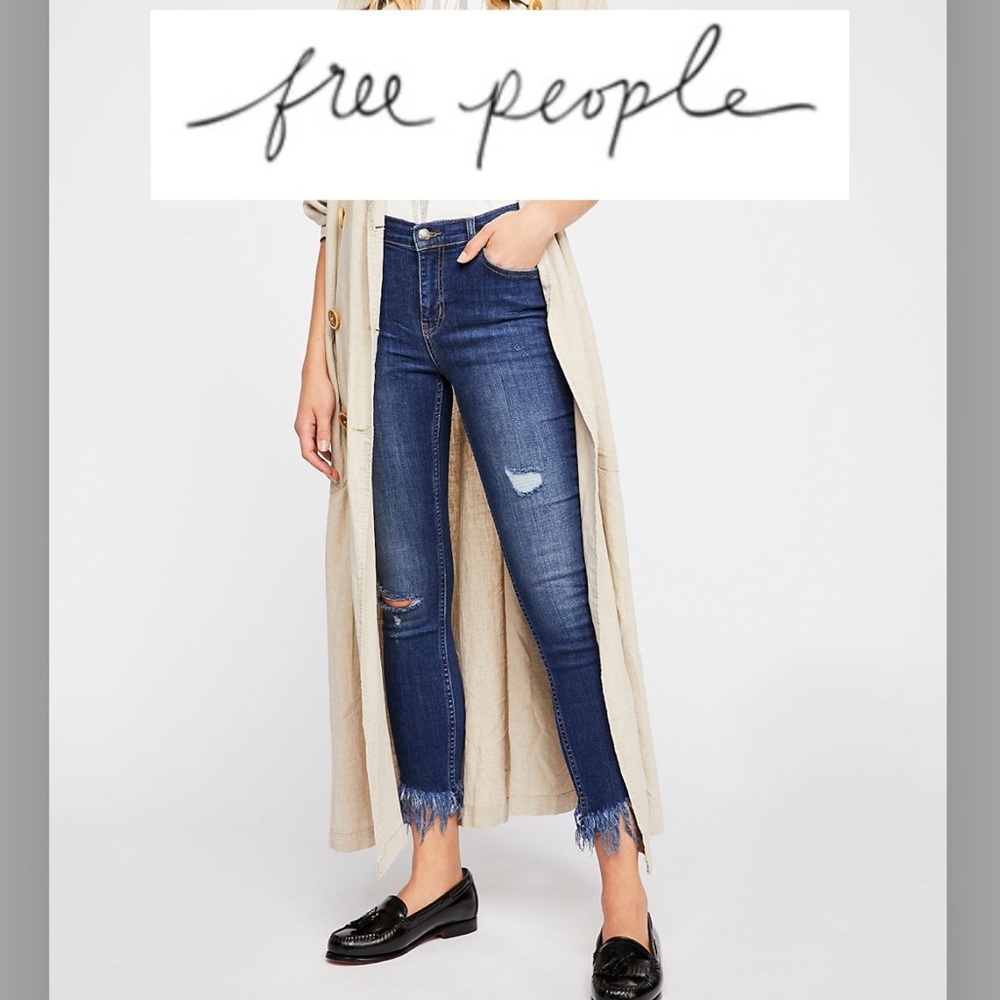 Free People Frayed Skinny Jeans